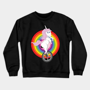 Unicorn, unibrow, unicycle Crewneck Sweatshirt